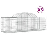 Arched Gabion Baskets 5 pcs 200x50x60/80 cm Galvanised Iron 3146281