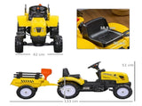 Kids Ride on Tractor with Back Trailer, Shovel & Rake, Horn, Four Wheels Tractor Toy for Child T3398P348051