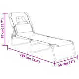 Sun Lounger Blue Oxford fabric, Powder-coated steel Standard 360175