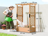 Fir Wood 110 x 44 cm Planter and Trellis Garden Bed T3398P551721
