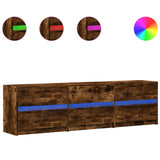 TV Cabinet with LED Smoked Oak 180x34x50 cm Engineered Wood 3307930