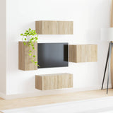 TV Wall Cabinet Set 4 pcs Sonoma Oak Engineered Wood 3408936