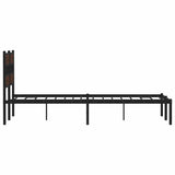 Bed Frame without Mattress with Headboard Brown Oak 150x200 cm King Size 4017153