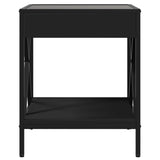 Bedside Table with Infinity LED Black 40x40x49 cm 3284096
