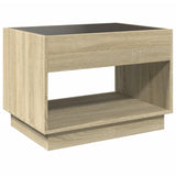 ZNTS Coffee Table with Infinity LED Sonoma Oak 70x50x50 cm 847660