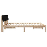 Bed frame Brown and black 200 x 200 cm Solid pine wood 3394340