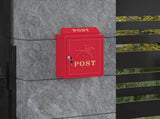 Wall Mounted Mailbox Red 29 x 13 x 41 cm Cast Aluminum 42023498