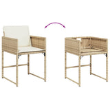 Garden Chairs with Cushions 4 pcs Beige Poly Rattan 365004