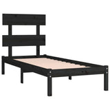 Bed Frame without Mattress Black 100x200 cm Solid Wood 3104667