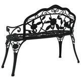 Garden Bench 100 cm Cast Aluminium Black 317740
