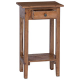 Plant Stand with Drawer Brown 34 x 25 x 52 cm Mahogany Wood 42012412