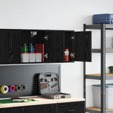 ZNTS Garage Wall Cabinets 2 pcs Black Engineered Wood 860628