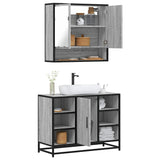 2 Piece Bathroom Furniture Set Grey Sonoma Engineered Wood 3300943