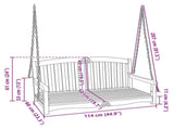 Swing Bench Natural 114 x 60 x 60.5 cm Solid Teak Wood 42030025