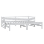 ZNTS Pull-out Day Bed without Mattress White 2xcm 806966