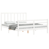 Bed Frame without Mattress White 160x200 cm Solid Wood Pine 3193802