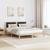 Bed Frame with Upholstered Headboard Black 160 x 200 cm 878246