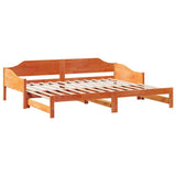 Daybed with Trundle without Mattress Wax Brown 80x200 cm Solid Wood 850904