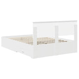 Bed Frame with Headboard White 140 x 190 cm Engineered Wood 3408254