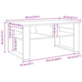Coffee Table Smoked Oak 96 x 54 x 44 cm Engineered Wood 8000152