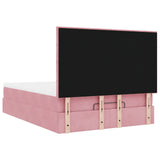 ZNTS Ottoman Bed with Mattresses Pink 140x190cm Velvet 3313474