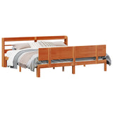 Bed Frame with Headboard 2 pcs Wax Brown Solid Pine Wood 3422719
