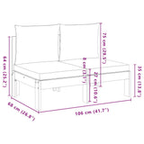 Garden Sofa Armless with Cushions 2-Seater Solid Wood Acacia 367631