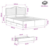 Bed Frame with Storage and Headboard Artisan Oak 140 x 190 cm 3445821