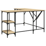 Desk Sonoma Oak 139x139x75 cm Engineered Wood 837588