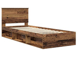 Bed Frame with Headboard Old Wood 75 x 190 cm Solid Pine Wood 3411080