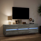 TV Wall Cabinet with LED Grey Sonoma 180x31x45 cm 3307938