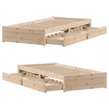 Bed Frame Natural Pine Solid Pine wood Small Single Storage 3301646