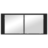 LED Mirror Cabinet Black Oak 100 x 12 x 45 cm Engineered Wood 875044