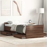 Bed Frame without Mattress Brown Oak 100x200 cm 3203802