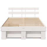 Bed Frame with Headboard White 120 x 190 cm Solid Pine Wood 3382287