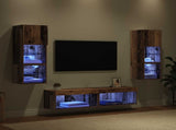 TV Wall Unit Wall-mounted 6 pcs Old Wood Engineered Wood 3402929