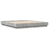 Bed Frame with LED without Mattress Concrete Grey 200x200 cm 3209768