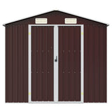 Garden Shed Brown 205x129x183 cm Galvanised Steel 46300