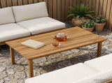 Table Top 100 x 50 x 3.5 cm Rectangular Solid Teak Wood Natural 42033157