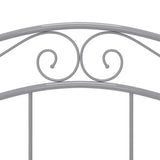 Bed Frame Grey Powder-coated metal Double Bed Frame Rectangular 324996