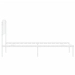 Metal Bed Frame without Mattress with Headboard White 80x200cm 373927