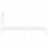 Metal Bed Frame without Mattress with Headboard White 80x200cm 373927