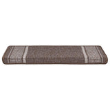 Self-adhesive Stair Mats 15 pcs 65 x 21 x 4 cm Non-Slip Brown 42011456