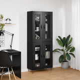 Highboard Black Oak 69.5 x 34 x 180 cm Engineered Wood 3403176