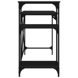 Desk with Shelves Black 105x50x90 cm Engineered Wood&Iron 826714