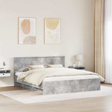 Bed Frame Concrete Grey 200 x 200 cm Engineered Wood 3408819