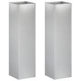 Garden Planter 2 pcs Silver 20 x 20 x 75 cm Galvanised Steel 8005327