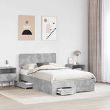 Bed Frame Concrete Grey 120 x 200 cm Engineered Wood 3412394