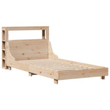 ZNTS Bed Frame without Mattress 100x200 cm Solid Wood Pine 3306426