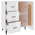 Sideboard High Gloss White 69.5x34x90 cm Engineered Wood 812237